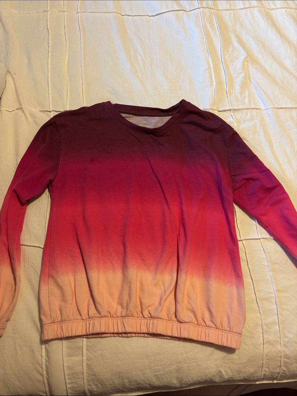 bcg Ombre Crewneck Sweatshirt in Burgundy, Pink & Peach